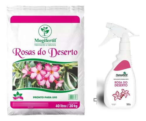 Kit Rosas Do Deserto Substrato  E Fertilizante Spray 