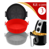 Kit 3 Forro Air Fryer De Silicone Reutilizável Antiaderente