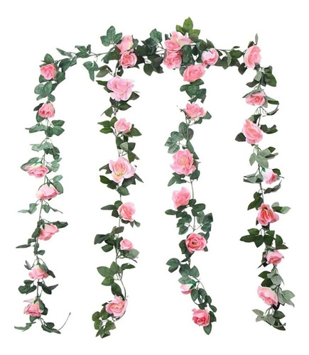 5 Piezas Guia Enredadera Con Rosas Artificiales Decoración