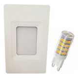 Balizador Luminária 4x2 P/ Parede Muro + Lâmpada G9 Halopin Cor Branco Cor Da Luz Branco-quente 110v