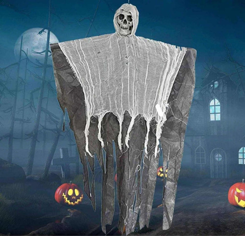 Fantasma Colgante Con Luz Y Sonido Decoración Halloween