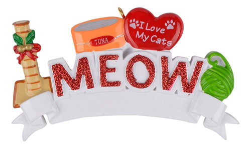 Adorno Personalizado Para Arbol De Navidad De Gato Meow  Ad