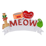 Adorno Personalizado Para Arbol De Navidad De Gato Meow  Ad