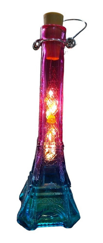 Lampara Botella Luz Led Torre Eiffel