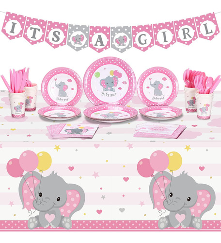 171 Piezas Decoraciones De Baby Shower Con Tema De Elefante 