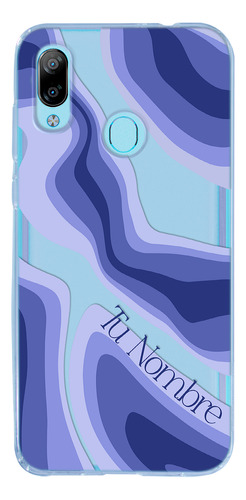 Funda Para Zte Para Mujer Curvas Azules Con Tu Nombre