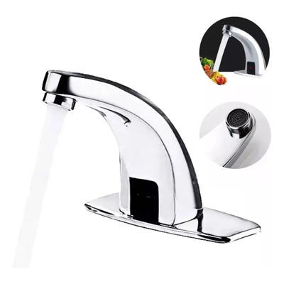 Grifo Automático Con Sensor Infrarrojo,llave De Agua De Baño Acabado Cromado Color Plateado