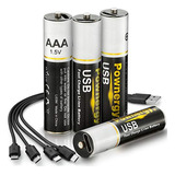 Baterías Aaa De Litio Recargables 4 Paquetes, 1100 Mwh Bater