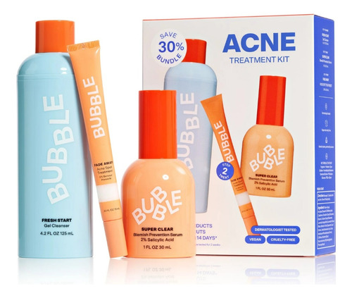 Bubble Skincare Kit Para Piel Con Acne Importado