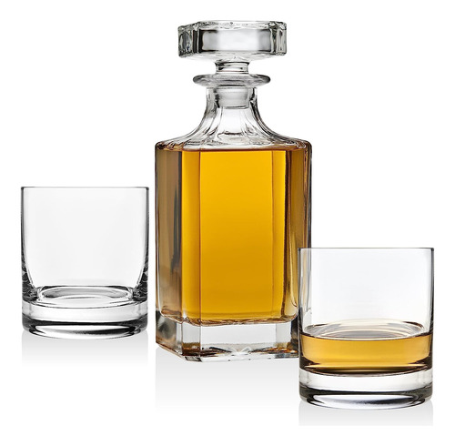 Decantador P/ Whisky Lefonte Transparente 750 Ml C/ 2 Vasos