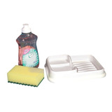 Organizador P/ Mesada Blanco Ideal P/ Detergente Y Esponjas 