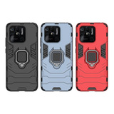 Funda Uso Rudo C/ Anillo Para Xiaomi Redmi 10c + Mica Gratis