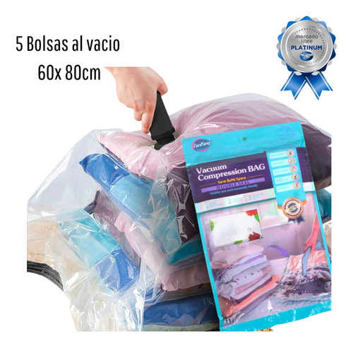 Bolsa Al Vacío Para Comprimir La Ropa 60x80 Cm Pack 5 Und