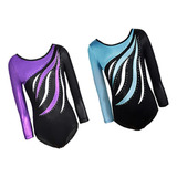 2pcs Niños Niñas Manga Larga Leotardo Body Dancewear