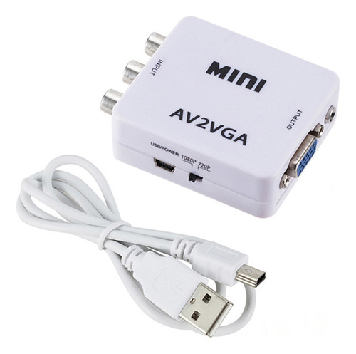 Convertidor De Audio Y Video Av (rca) A Vga, Compatible Con