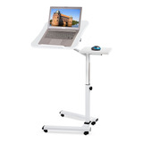 Mesa Para Laptop Tatkraft Ajustable Plegable Con Ruedas -bco