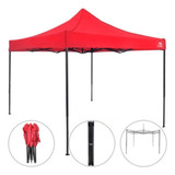 Tenda Gazebo Vermelho Dobrável Impermeável 3x3 Barraca Praia