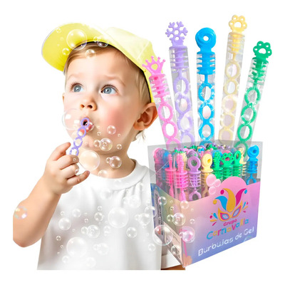 48 Burbujas De Gel Tubo Burbujer Color Pastel Fiesta Recuer