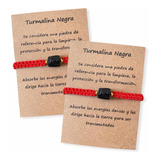 Dos Pulseras Turmalina Negra Original Protección Tejida