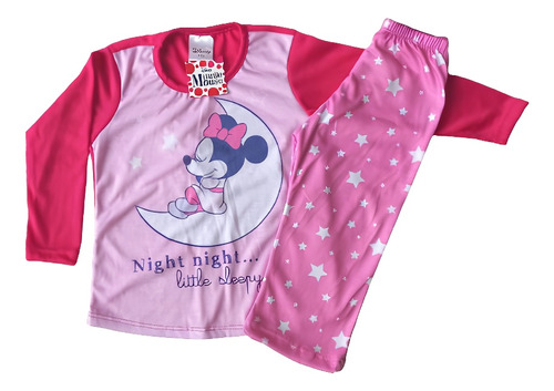 Pijama Disney Minnie Manga Larga + Pantalon Nena 24 Meses