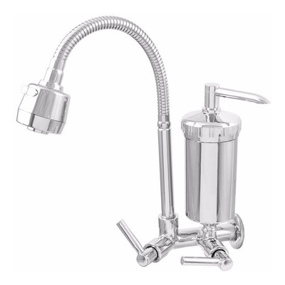 Torneira Luxo Gourmet C/ Filtro Parede Bica Flexível 2 Jatos Acabamento Cromado Cor Cromado