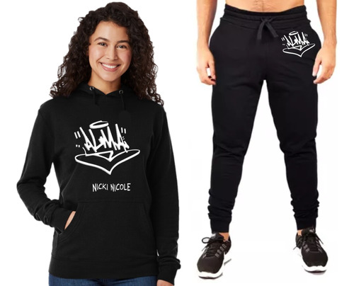 Conjunto Buzo+jogging-musica- Nicki Nicole Logos