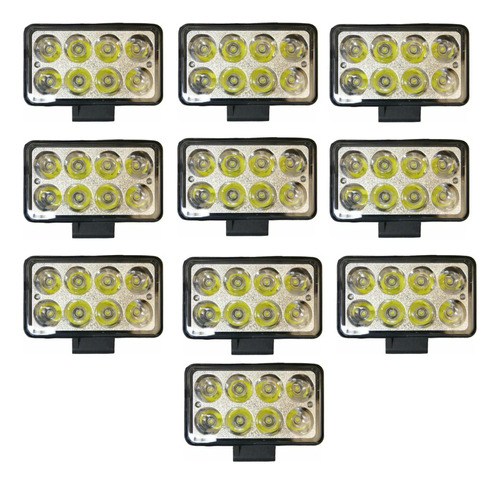 Faro Led Auxiliar 8 Leds 4  X10 24w  12/24v Auto Moto