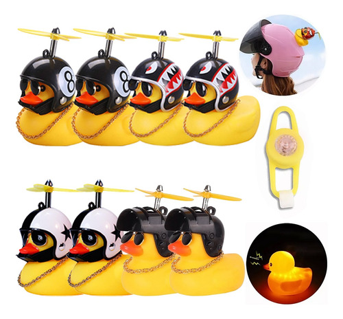 Patito Con Casco Para Orador Moto Y Bicicleta 8 Pcs Con Luz 