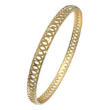 Pulseira Bracelete Vazada Filigrana 5,6mm Ouro 10k 