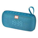 Parlante Bluetooth Color Azul Claro Con Reloj T&g Ref-tg-177