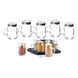 12 Tarros Vidrio Especieros Tapa Mason Jar Frascos 100ml