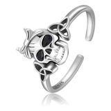 Lingbg Jewelry Anillos Calavera Para Mujer Plata 925 Anillo