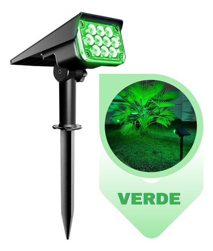 Luz Para Jardim 100% Solar Fotocélula 50w Cor Verde 