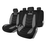 Set De Fundas Sparco 4 Asientos Mesh Negro-gris / Musicarro