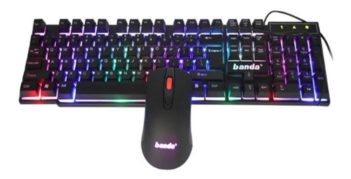 Teclado  Iluminado Luz Rgb + Mouse / Marca Banda