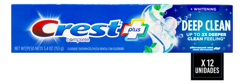 Crest Plus Kit X24 Pasta Dental Deep Clean Fluor Menta 