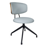 Silla Decorativa Gris Comedor Eames Moderna Giratoria