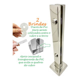 5 Coluna Torre Aço Inox 60cm Guarda Corpo Para Sacada Corrimão Blindex Pronta Inox 304