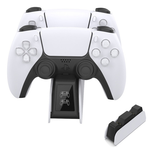 Cargador Para Ps5 2 Controles Dualsense Carga Rápida Con Luz