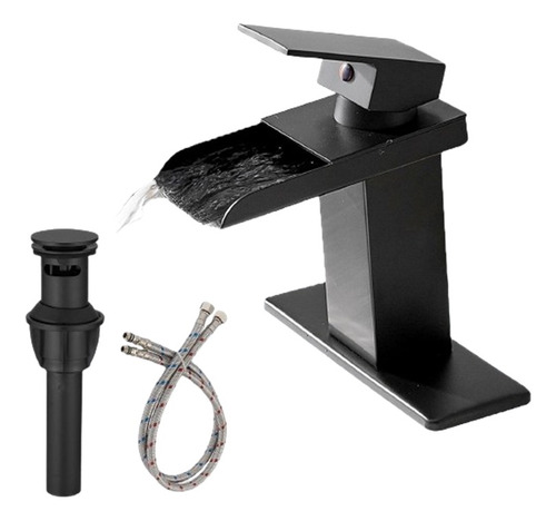 Bathlavish - Llave De Baño De Cascada Negro Mate, Fregadero