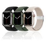 3 Correas Trenzada Para Apple Watch Serie 9 8 7 Se 6 5 Ultra