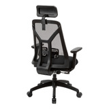 Silla De Escritorio Baires4 Tokio Con Cabezal Ergonómica Gerencial Negra Con Tapizado Mesh/marathon Asyncro