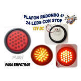 Plafon Redondo 4 PuLG 24 Led Empotrar Cuarto/stop Rojo Pl001