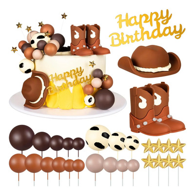 30 Piezas De Decoración De Pastel De Vaquero