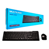 Combo Teclado E Mouse Sem Fio Multimídia Usb Preto Tc212