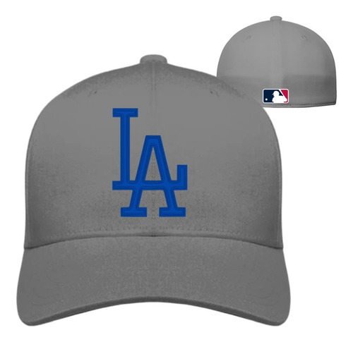 Gorra Los Angeles Beisbol Cerrada Gris Logo Terciopelo Azl
