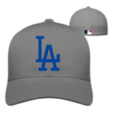 Gorra Los Angeles Beisbol Cerrada Gris Logo Terciopelo Azl