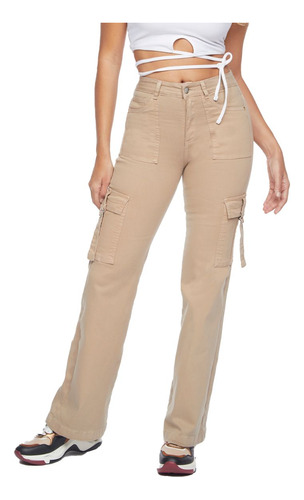 Jeans Mujer Pants Cargo 1904 Beige Paradise Jeans