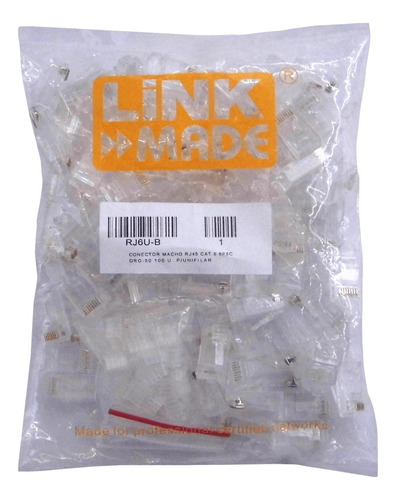 Conector Rj45 Cat6 Utp Unifilar 100 Clickbox