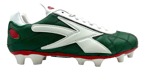 Tenis Concord Futbol Tachones Verde/rojo 100% Piel S215xm